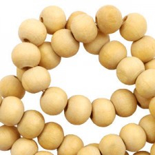 Wood beads round 8mm Mineral yellow